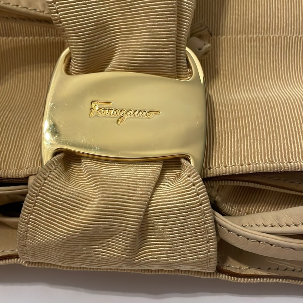 Salvatore Ferragamo Authentic Canvas/Leather Backpack Bag - Picture 3 of 8